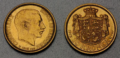 10 Kroner Goldmünze Dänemark Christian X