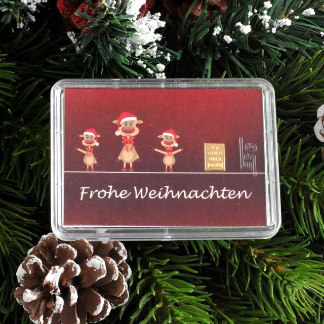 Frohe Weihnachten Goldbarren