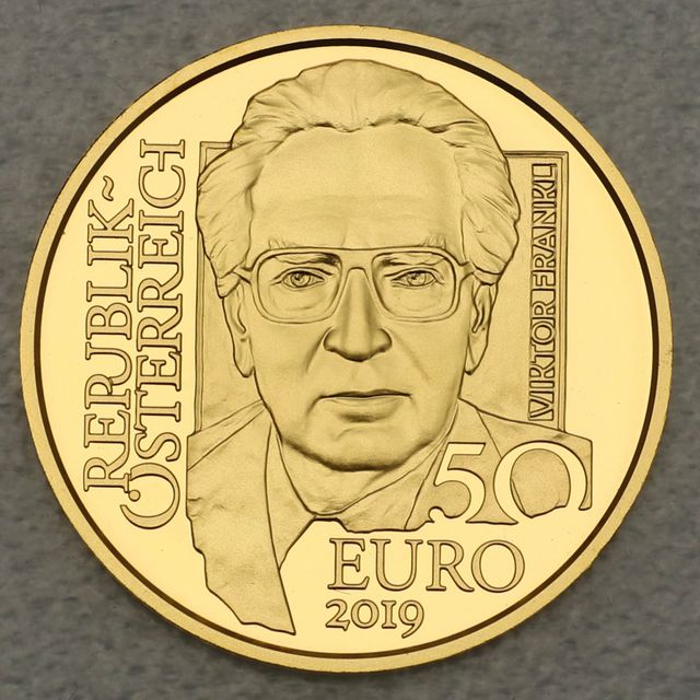 Goldmünze 50 Euro Österreich 2019 - Viktor Frankl - Wiener Schulen der Psychotherapie