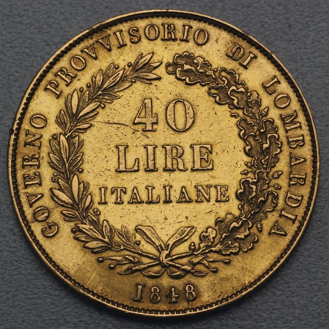 40 Lire Italia Liebera Lombardia 1848