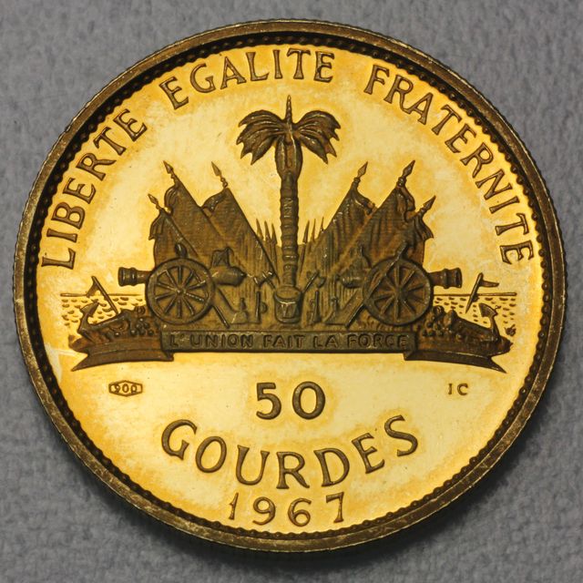 50 Gourdes Goldmünze Haiti 1967
