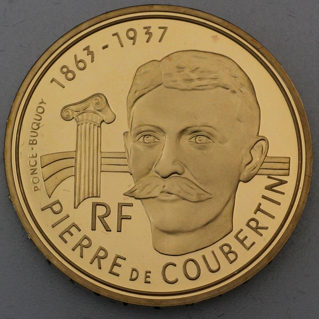 500 Francs Goldmünze 1991 - Olympiade Albertville