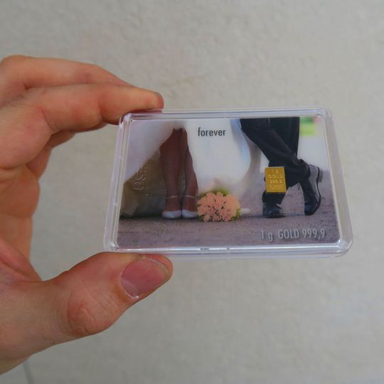 Goldbarren als Hochzeitsgeschenk
