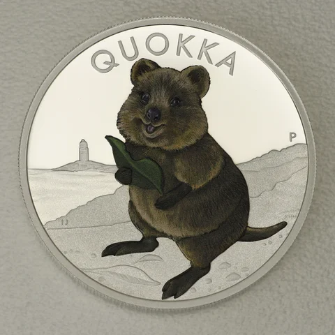 Silbermünze 1oz Australian Quokka 2021 koloriert