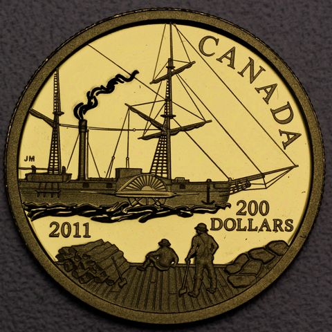 Goldmünze 200 Dollar Kanada 2011 - S.S. Beaver