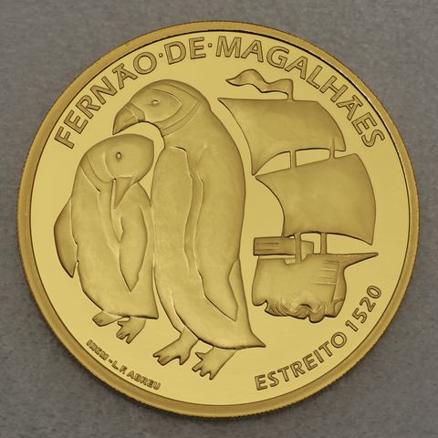 Goldmünze 7,5 Euro Portugal 2020 - 500. Jahrestag der Weltumsegelung, Entdeckung der Magellanstraße durch Ferdinand Magellan