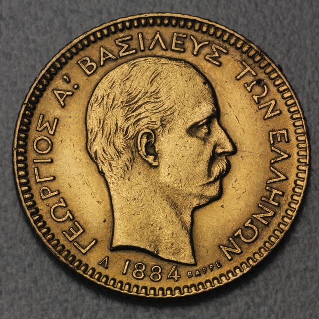 20 Drachmen Goldmünze  1884