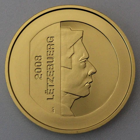 10 Euro Goldmünze Luxemburg 2008 10jähriges Jubliäum Zentralbank Luxemburg