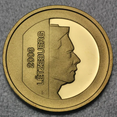 5 Euro Goldmünze Luxemburg 2003 5jähriges Jubliäum Zentralbank Luxemburg