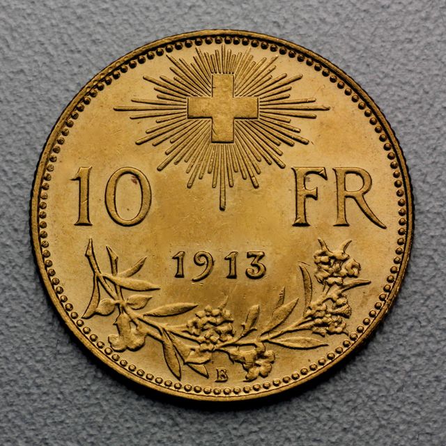 10 Schweizer Gold Vreneli