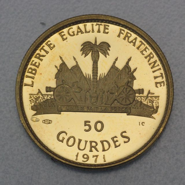 50 Gourdes Goldmünze Haiti 1971