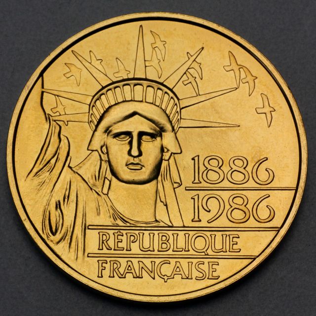 Goldmünze 100 Francs Frankreich 1986 - 100 Jahre Republik Frankreich