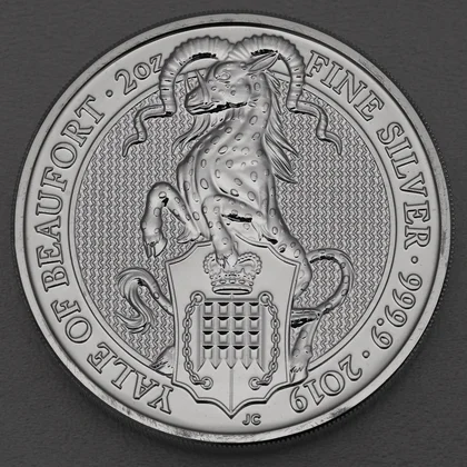 Silbermünze 2oz Queen's Beasts 2019 - Yale of Beaufort