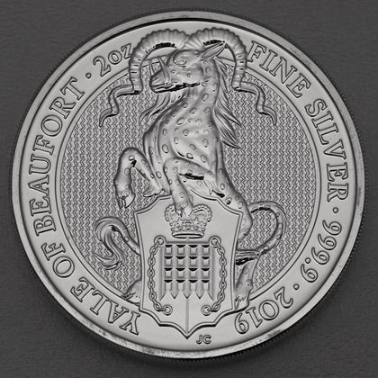 Silbermünze 2oz Queen's Beasts 2019 - Yale of Beaufort