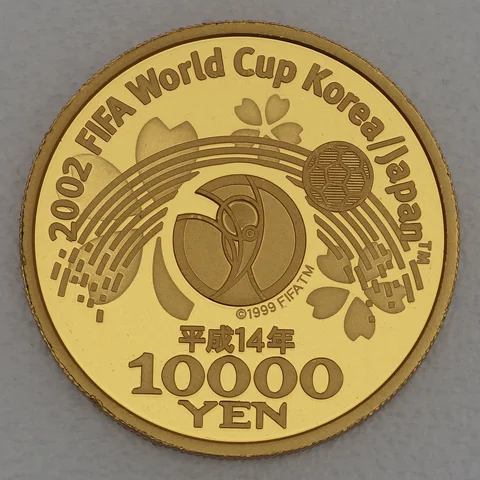 Goldmünze 10000 Yen 2002 (Japan) Fifa World Cup Fußball WM 2002 Korea