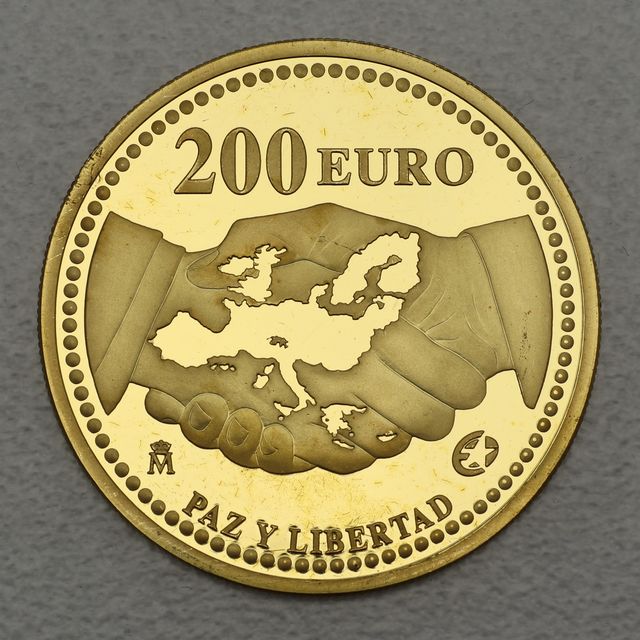 Goldmünze 200 Euro Spanien 2005 Europäischer Frieden und Freiheit