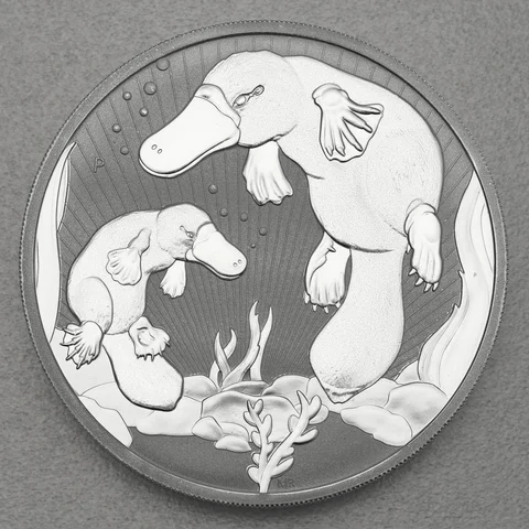 Silbermünze 2oz Australien Next Generation Mother & Baby - 2021 Platypus