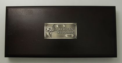 African Wildlife Sambia Elefant 2003 Proof Set mit 2oz, 1oz, 1/2oz und 1/4oz Silbermünzen in Holzbox