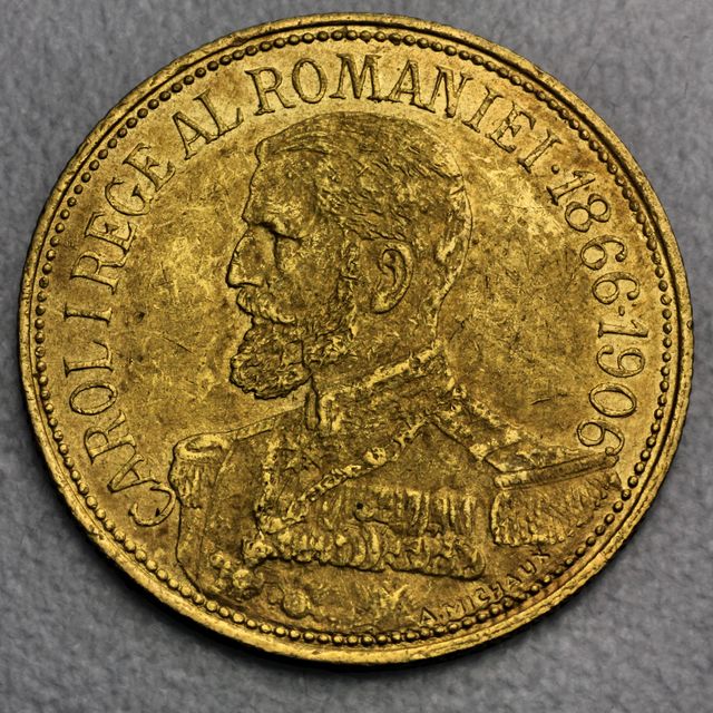 12 1/2 Lei Goldmünze Romania 1906 Carl I