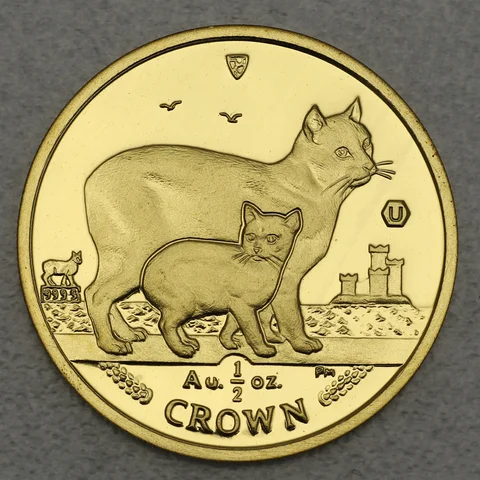 Goldmünze 1/2oz Isle of Man Cat Katzen 2012 - Manx Cat & Kittens