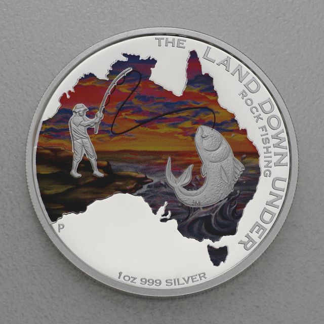 Silbermünze 1oz Australien Land down under - 2014 Rock Fishing