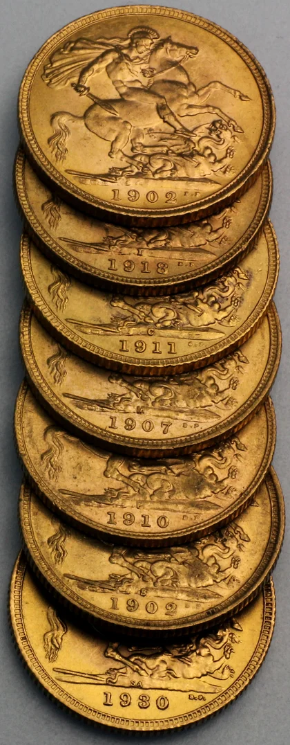 Sovereign Rückseite mit Prägezeichen