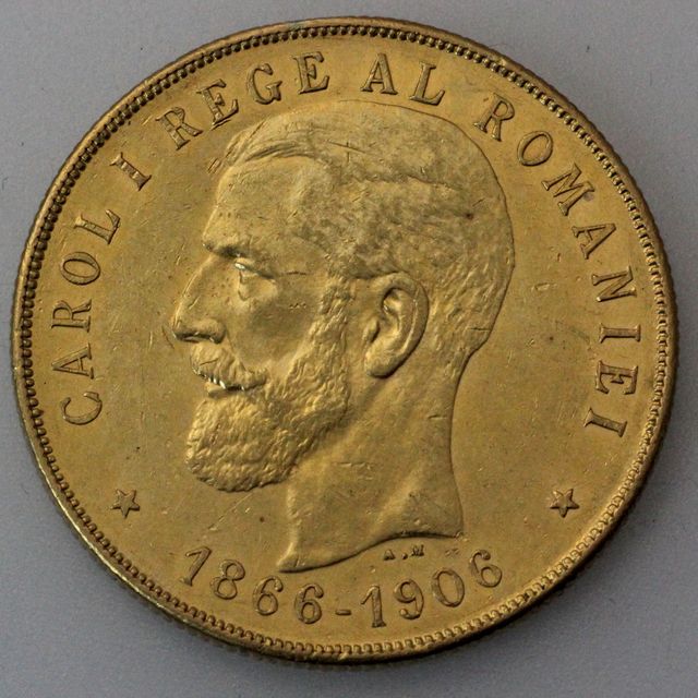 100 Lei Goldmünze Rumänien 1906