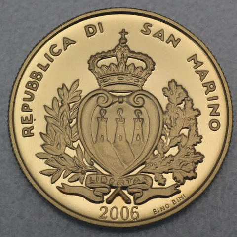 2 Scudi Goldmünze San Marino 2006 - 100. Jahrestag des Generals Arengo