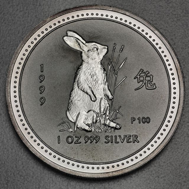 Silber Lunar Serie Australien 1999 Hase = Year of the Rabbit