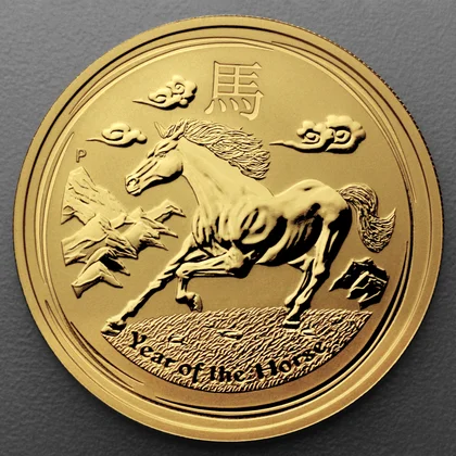 Lunar II, 1oz Goldmünze, Pferd, 2014