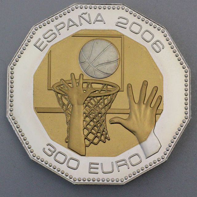 300 Euro Goldmünze Spanien 2006 -Basketball-WM 2006