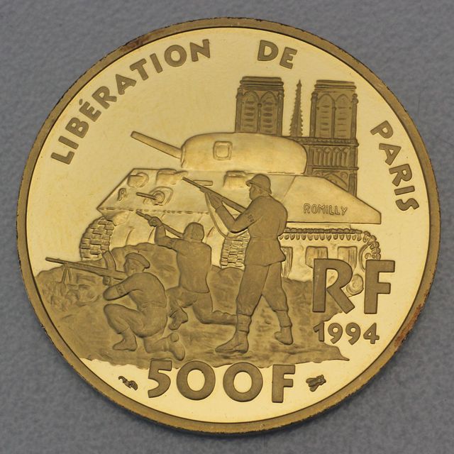 Goldmünze 500 Francs Frankreich 1994 - Liberation de Paris