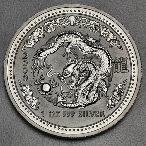 Silber Lunar Serie Australien 2000 Drache = Year of the Draggon