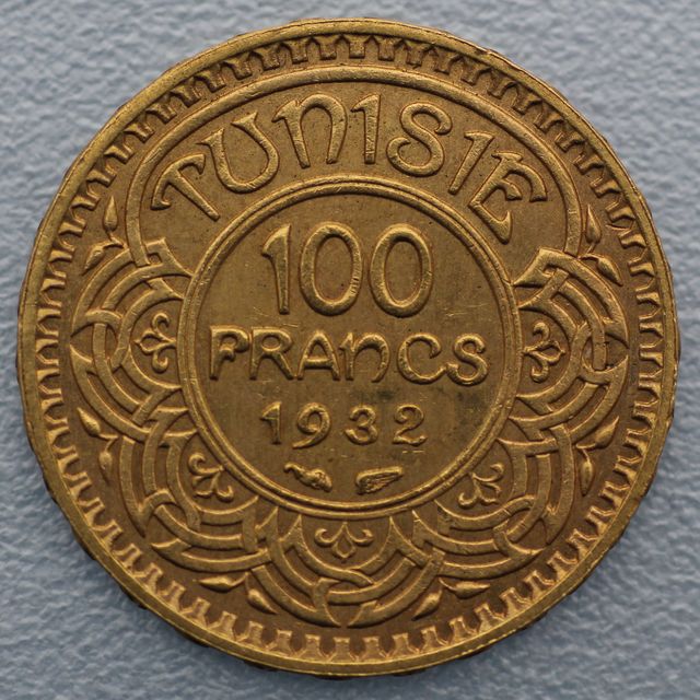 100 Francs Goldmünze Tunisie