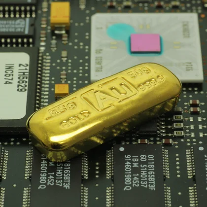 gegossener 50g Goldbarren aus Recyclinggold