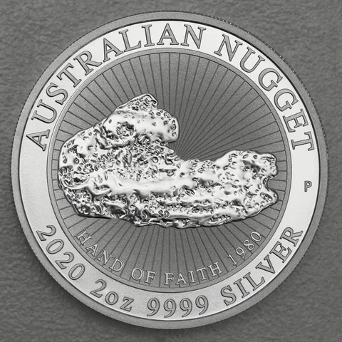 2oz Silbermünze Nugget "Hand of Faith"