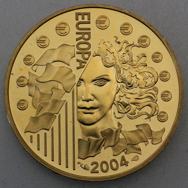 10 Euro Goldmünze Frankreich 2004 EU Erweiterung