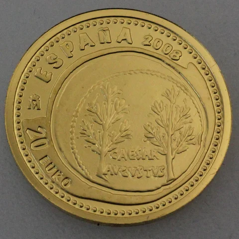 Goldmünze 20 Euro Spanien 2008 Juwelen der Numismatik Caesars Aureus