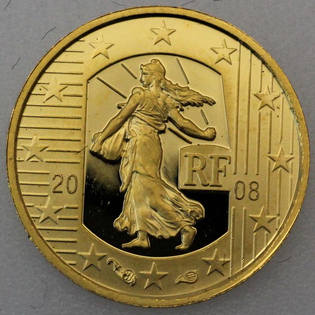 5 Euro Goldmünze Frankreich 2008 - 50 Jahre fünfte Republik