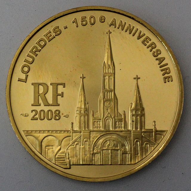 50 Euro Goldmünze Frankreich 2008 Marienerscheinung Lourdes