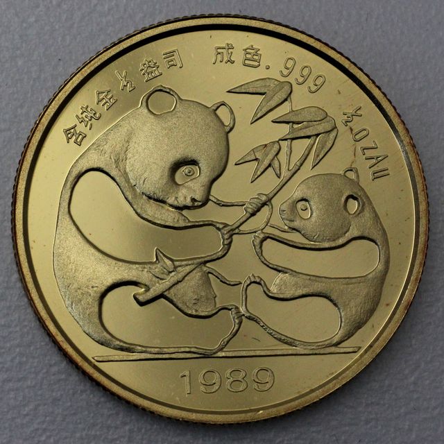 1/2oz Goldmedaille China Panda zur Munich International Coin Fair 1989