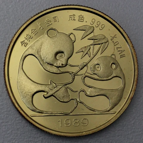 1/2oz Goldmedaille China Panda zur Munich International Coin Fair 1989
