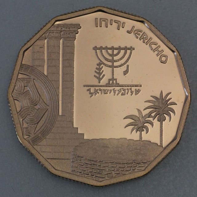 5 new Sheqalim Goldmünze Israel 1987