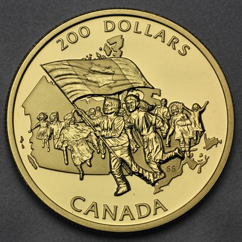 Goldmünze 200 Dollar Kanada 1990 - Kanadische Flagge