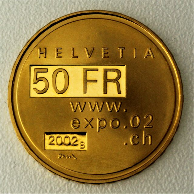 Goldmünze 50 Franken Schweiz 2002 - Expo 02