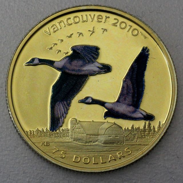 75 Dollars Goldmünze Kanada Gänse 2007 (nur 583er Gold)