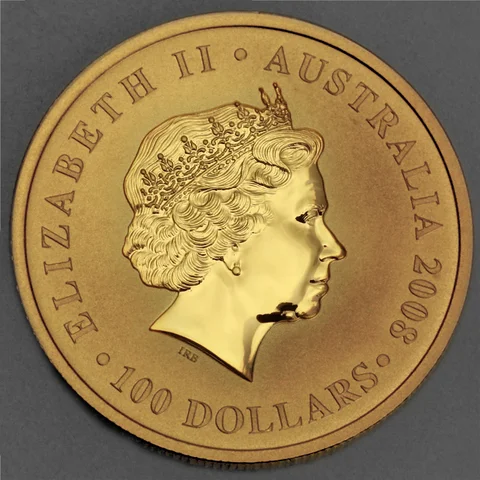  Australian Kangaroo, Goldmünze, 2008, Queen Elizabeth II