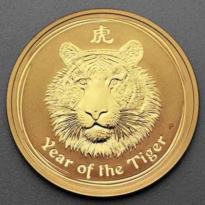 Lunar II, 1oz Goldmünze, Tiger, 2010