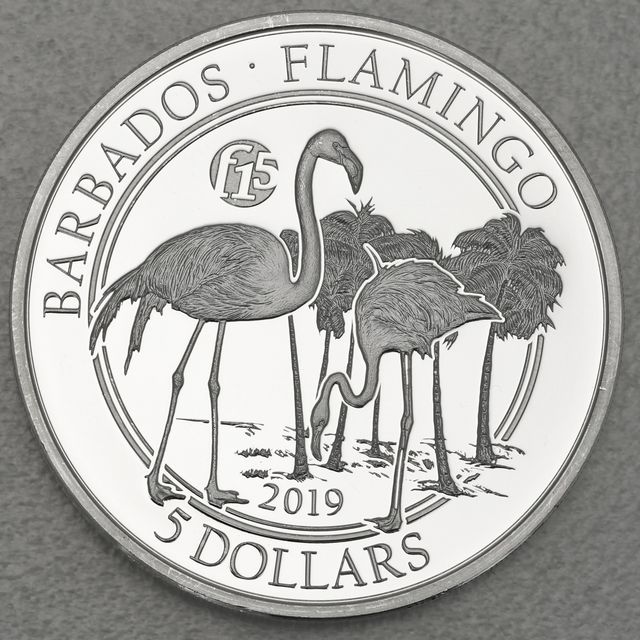 Silbermünze 1oz Barbados Flamingo 2019