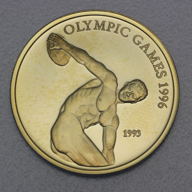 Goldmünze 50 Tala Samoa 1993 - Olympiade Diskuswerfer
